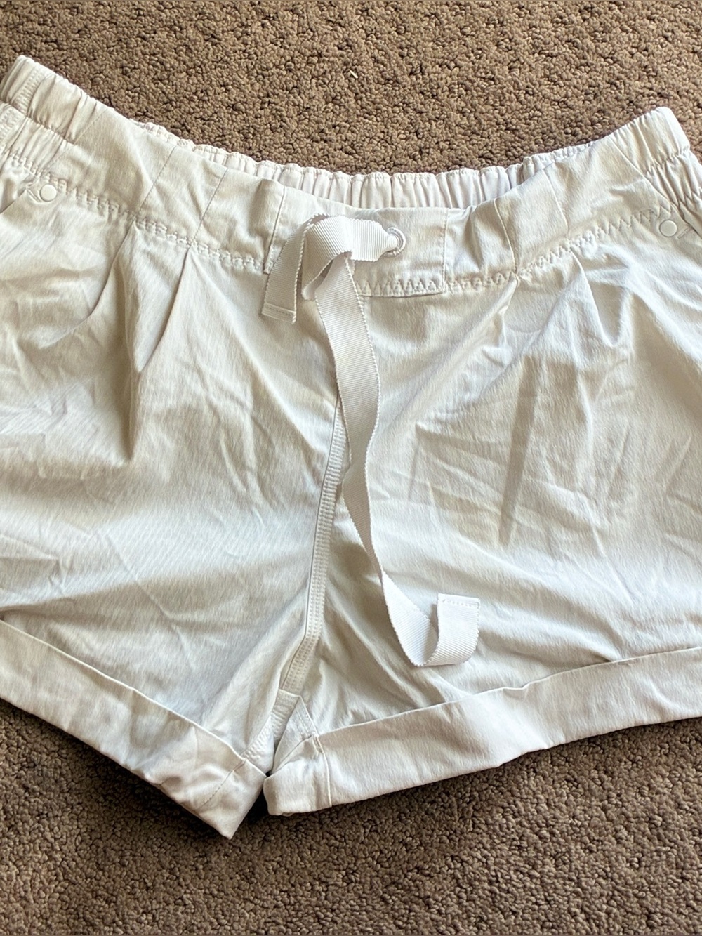 lululemon athletica White Elastic Waist Athletic Shorts